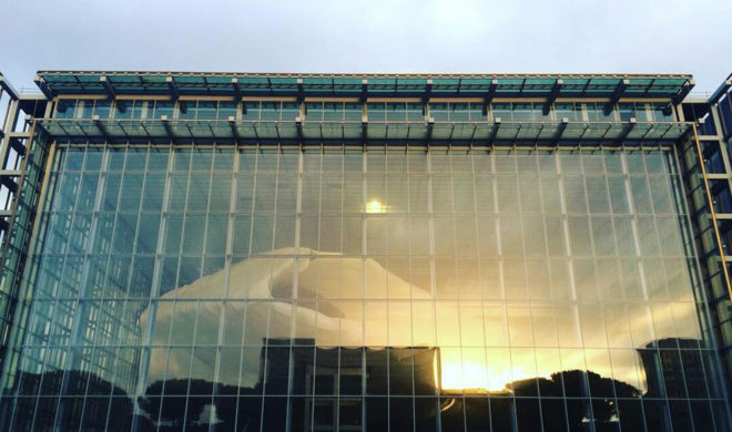 Studio Fuksas, New Rome /EUR Convention Hall and Hotel, congress center, Rome, solar power, double skin facade, glass facade, photovoltaics, clean energy, solar radiation, climate control system, green architecture