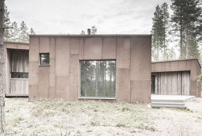 Residence in Muhos by Alt Arkkitehdit, green roofed Finnish house, Residence in Muhos, green roof Corten steel architecture, Corten steel-clad architecture, houses that blend into the surroundings,