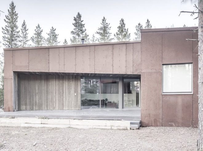 Residence in Muhos by Alt Arkkitehdit, green roofed Finnish house, Residence in Muhos, green roof Corten steel architecture, Corten steel-clad architecture, houses that blend into the surroundings,