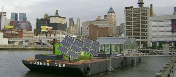Science Barge, Yonkers waterfront, Green Mountain Energy Sun Club, urban farm, off grid farm, urban farming, nyc oyster farm, Solar-powered hydroponics system, hydroponic farm systems, Green Mountain Energy Sun Club, Yonkers mayor, Mayor Mike Spano, floating farms nyc, green design, urban farm systems,