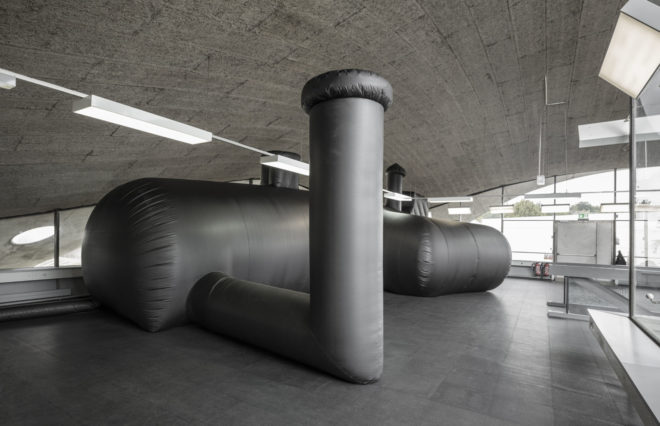 BUREAU A, temporary structure, night club, pop-up, inflatable structure, PVC membrane, Switzerland, shelter, emergency shelter