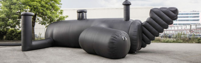 BUREAU A, temporary structure, night club, pop-up, inflatable structure, PVC membrane, Switzerland, shelter, emergency shelter