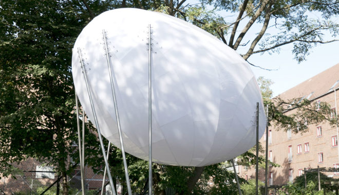 Simon Hjermind Jensen, Shjworks, LEDs, LED lights, Cloud installation, light installation, Copenhagen, polycarbonate, art installation, recreational space, concrete, stainless steel