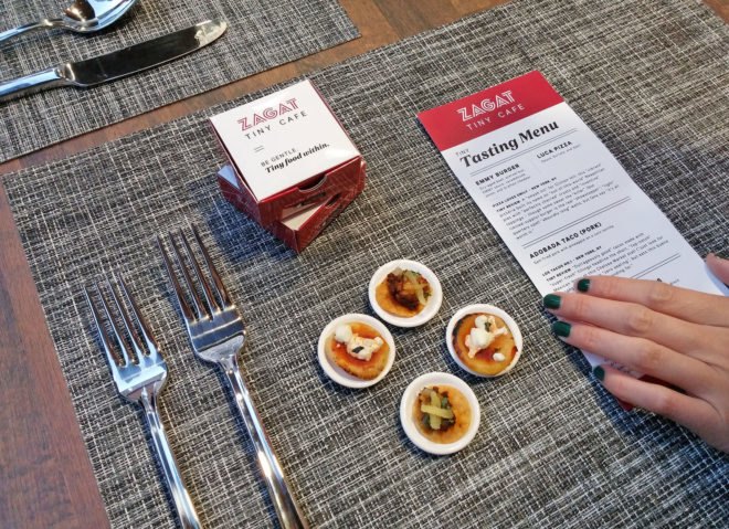zagat, tiny cafe, zagat tiny cafe, zagat tiny food, tiny food, tiny stove, popin cooking, Los Tacos No. 1, Pizza Loves Emily, Jacques Torres, Emmy Burger, astor place, tiny food pop up, tiny cooking