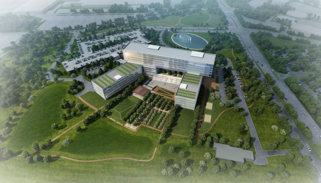 Zurich Insurance Group Headquarters, Goettsch Partners, Thornton Tomasetti, LEED Platinum certification, green office building, Chicago, green roof, Chicago, green architecture, rainwater harvesting, greywater reuse, daylighting
