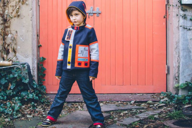little goodall robot jacket, felt robot jacket, Kids clothing, Childrens clothing, winter jackets, little goodall jackets, little goodall winter jackets, little goodall animal jackets, molly goodall, felt jackets, little goodall felt jackets, handmade jackets, little goodall handmade jackets,