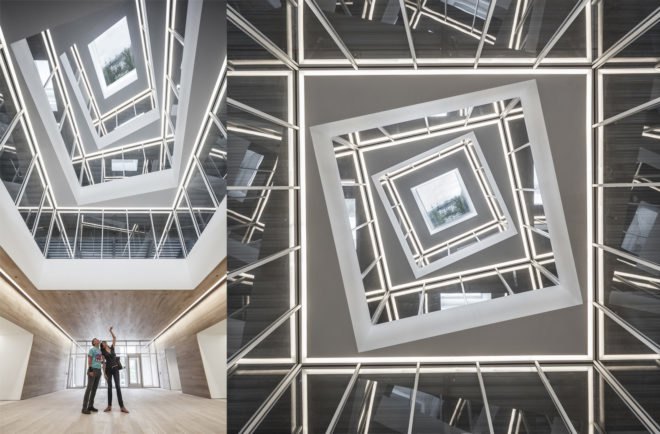 1200 Intrepid by BIG, BIG Philadelphia architecture, BIG architecture in the U.S. LEED Gold office building, Philadelphia Navy Yard architecture, 1200 Intrepid Philadelphia Navy Yard, ship-inspired architecture, periscope building
