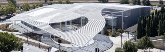 Manetti Shrem Museum, museum, Bohlin Cywinski Jackson, SO-IL, canopy, California, human scale, aluminium canopy, green architecture, multi-use spaces, communal spaces, natural light