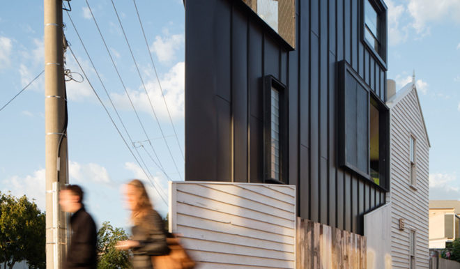Acute House, Oof! Architecture, green renovation, Victorian cottage, Melbourne, reused building materials, Victorian weatherboard, open spaces, balcony, hanging plants, solar panels, solar hot water, water-efficient toilet, energy efficient appliances