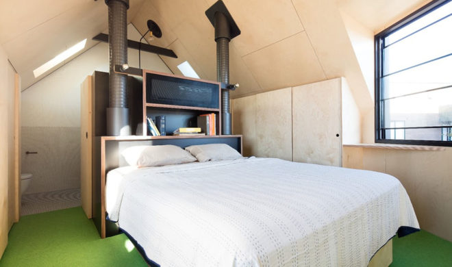 Acute House, Oof! Architecture, green renovation, Victorian cottage, Melbourne, reused building materials, Victorian weatherboard, open spaces, balcony, hanging plants, solar panels, solar hot water, water-efficient toilet, energy efficient appliances