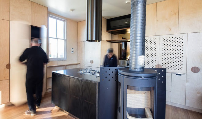Acute House, Oof! Architecture, green renovation, Victorian cottage, Melbourne, reused building materials, Victorian weatherboard, open spaces, balcony, hanging plants, solar panels, solar hot water, water-efficient toilet, energy efficient appliances