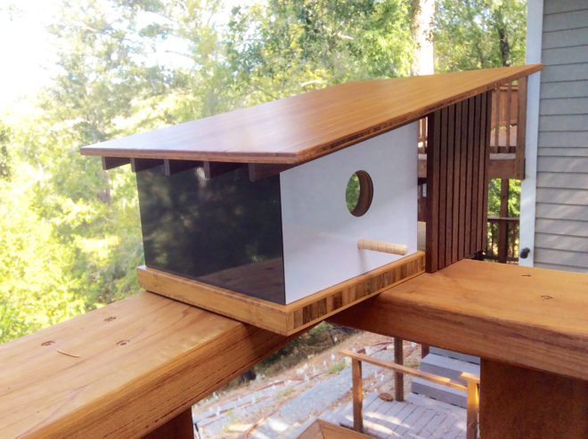 Architecture, modern architecture, design, birdhouse, birdhouses, Douglas Barnhard, Sourgrassbuilt, California, Santa Cruz, repurposed materials, Frank Lloyd Wright, Eichler, Bauhaus, Highlands