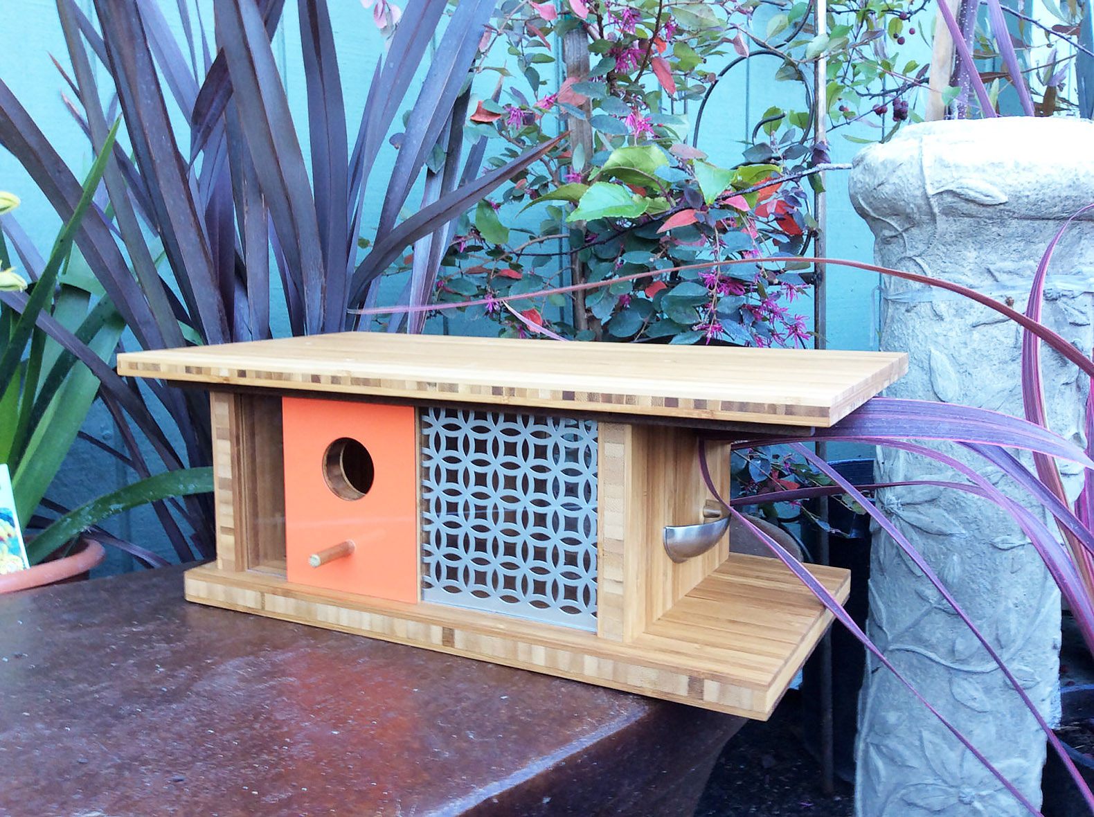 Architecture, modern architecture, design, birdhouse, birdhouses, Douglas Barnhard, Sourgrassbuilt, California, Santa Cruz, repurposed materials, Frank Lloyd Wright, Eichler, Bauhaus, Sunnyvale