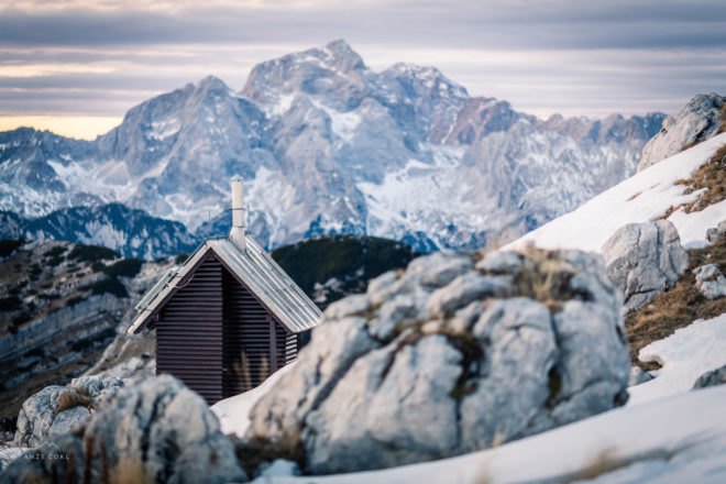 Bivak na Prehodavcih by Premica Architects, Slovenia alpine architecture, Triglav National Park cabin, Triglav National Park architecture, prefabricated alpine cabin, prefab mountain cabin, architecture built on bunkers,