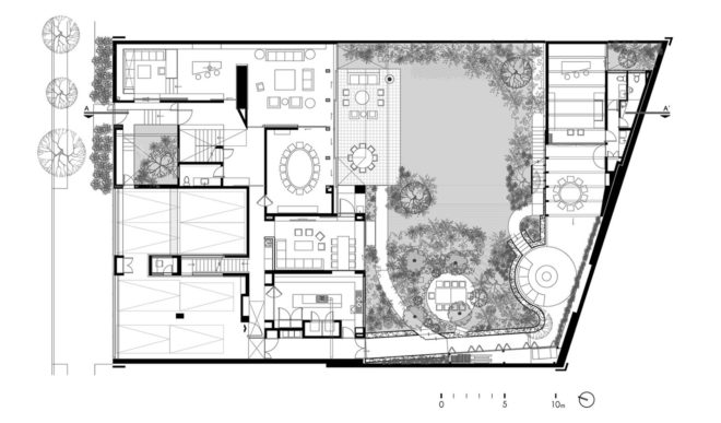 Casa O, Despacho Arquitectos HV, luxury residence, Mexico City, inner garden, green architecture, timber, stone, stone facade