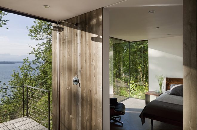 Case Inlet Retreat by MW works, low maintenance cabin, Case Inlet cabin, AIA Honor Award 2016, Ipe wood cabin, Olympic Windows cabin, Puget Sound cabin, environmentally sensitive cabin architecture,