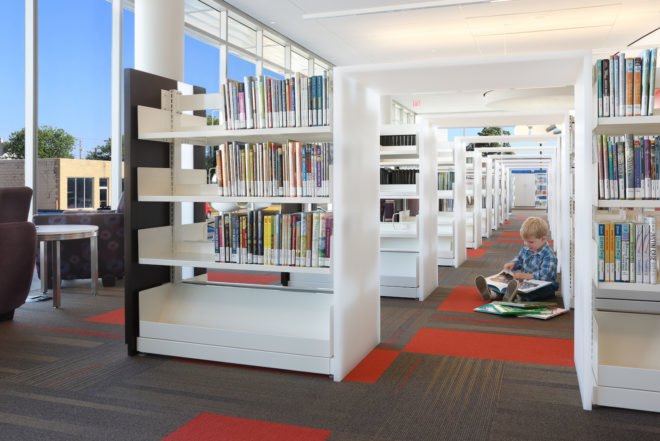 Cedar Rapids Public Library by OPN, Cedar Rapids Public Library LEED, Cedar Rapids Public Library sustainable architecture, Cedar Rapids Public Library in Iowa, Cedar Rapids Public Library rebuilt, eco-friendly library, sustainable library architecture, LEED Platinum library