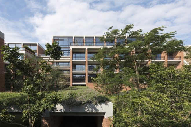 China Resources University by Foster + Partners, China Resources University, China Resources University in Shenzhen, Shenzhen brick architecture, Xiao Jing Wan brick architecture, coarse stone brick