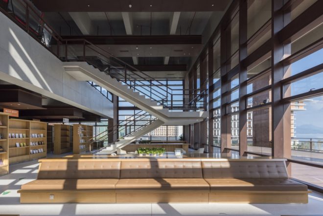 China Resources University by Foster + Partners, China Resources University, China Resources University in Shenzhen, Shenzhen brick architecture, Xiao Jing Wan brick architecture, coarse stone brick