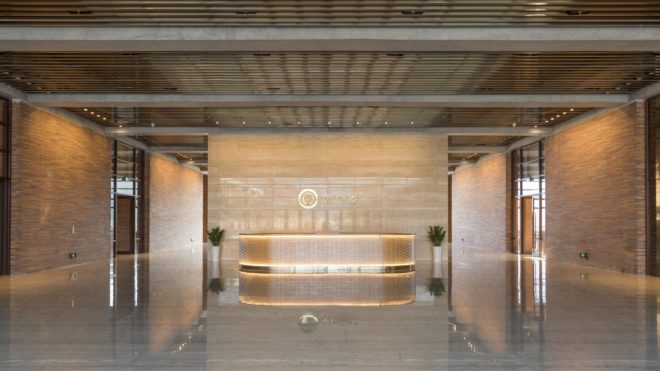 China Resources University by Foster + Partners, China Resources University, China Resources University in Shenzhen, Shenzhen brick architecture, Xiao Jing Wan brick architecture, coarse stone brick