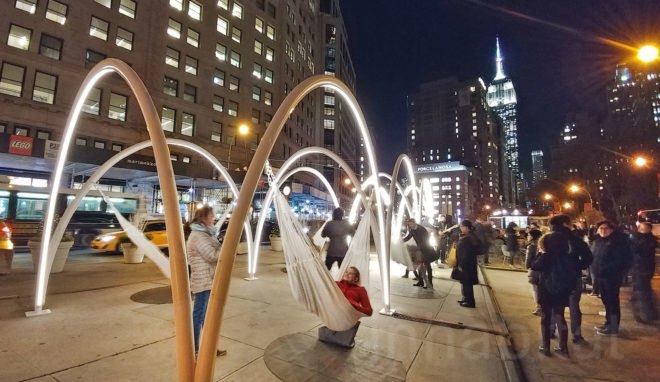 Flatiron Sky-Line, flatiron partnership, van alen institute, lot architects, van alen, flatiron skyline, flatiron holiday, led lighting, led art, light art, nyc art
