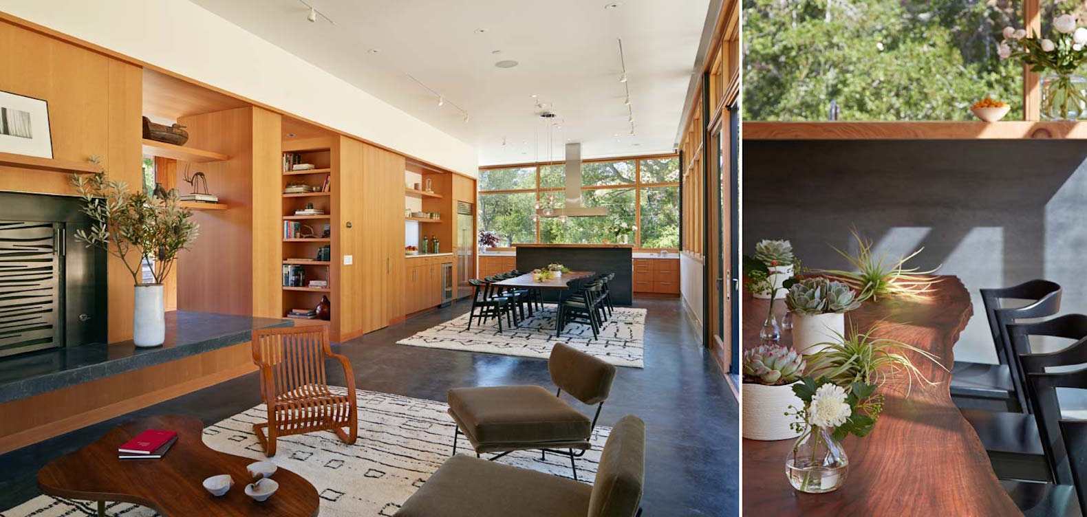 Crook Cup Bow Twist House by Schwartz and Architecture, eucalyptus solar screen, Nicasio architecture, Marin County Green Building standard house, contemporary California countryside home, Crook Cup Bow Twist House