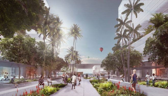 Carlo Ratti Associati, Currie Park waterfront, West Palm Beach, floating plaza, floating architecture, hydroponics, auditorium, water plaza, retail spaces, public spaces, green architecture