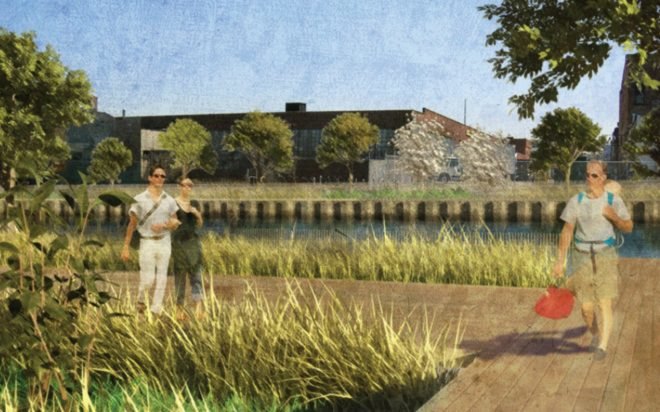 Gowanus Sponge Park, DLANDstudio, Gowanus Canal, Brooklyn, Brooklyn water pollution, Sponge Park, water quality nyc, nyc water pollution, superfund site, natural filtration, engineered soil, plants absorbing toxic materials, plants absorbing heavy metals, canal-cleaning park,