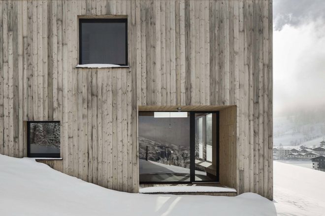 EFH Hochleitner by LP Architektur, modern Austrian cabin, Embach mountain cabin, rough sawn timber cabin, rough sawn timber architecture, minimalist cabin, modern cabin architecture, contemporary cabin design