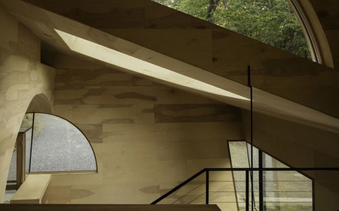 Ex of In House, 3D printing, locally sourced materials, Steven Holl Architects, wooden house, green architecture, geothermal energy, solar energy, thin film solar
