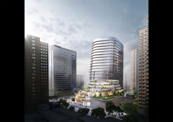 Gemdale Changshou Road by Aedas, Shanghai Changshou Road architecture, Changshou Road skyscraper, mixed use building in Shanghai, Aedas Shanghai projects, Gemdale Changshou Road in Shanghai