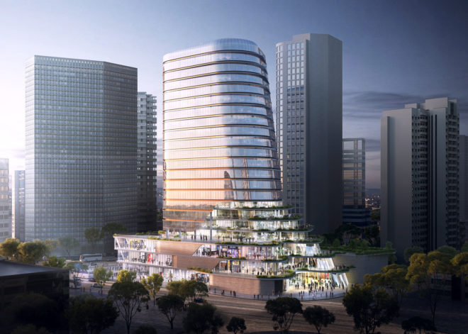 Gemdale Changshou Road by Aedas, Shanghai Changshou Road architecture, Changshou Road skyscraper, mixed use building in Shanghai, Aedas Shanghai projects, Gemdale Changshou Road in Shanghai