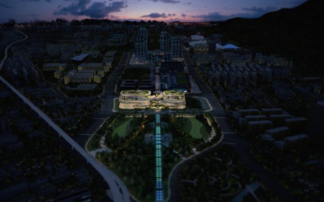 infinity inspired architecture, Guangzhou Infinitus Plaza by Zaha Hadid Architects, Baiyun New Town architecture, Infinitus China headquarters, sustainable workplace design, ecofriendly work campus, headquarter campus design in China,