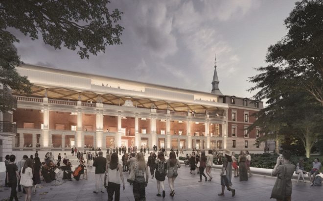 Prado Museum extension, Hall of Realms renovation by Foster + Partners and Rubio Arquitectura, solar-powered museum, Museo del Prado anniversary, Museo del Prado expansion, Hall of Realms museum in Madrid, Madrid public space, Madrid museum architecture