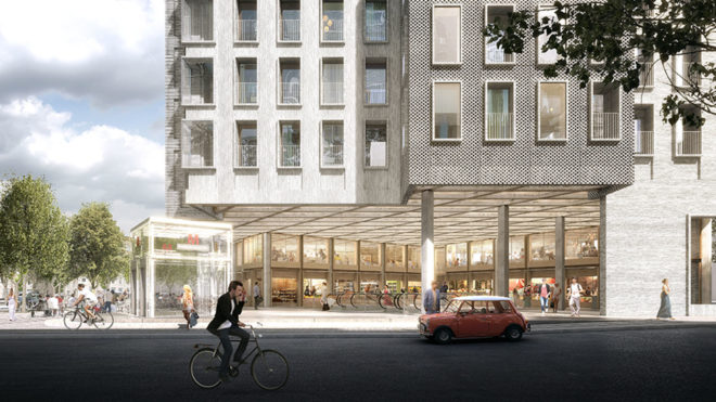 House of Food Culture, Copenhagen, COBE Architects, NRE Denmark, Union Holding, mixed-use development, food center, green architecture, public spaces, brick facade, Denmark