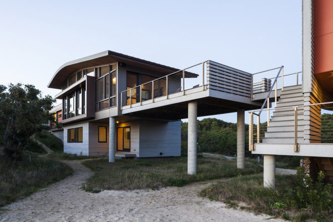 House of Shifting Sands by Ruhl Walker Architects, House of Shifting Sands at Cape Cod, net zero energy Cape Cod house, Cape Cod beach house, Ruhl Walker Architects at Cape Cod, native landscape Cape Cod