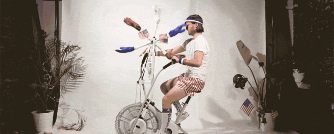 election cycle bicycle, election cycle bike, election bicycle, US Election Cycle, Philip Johnson, politics, us politics, 2016 election, Hillary Clinton, Donald Trump, bicycle, bike, exercise bike, humor