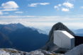 Kanin Winter Cabin by OFIS Arhitekti, prefab alpine cabin, Mount Kanin cabin, compact mountaineering cabin, cantilevered alpine cabin, alpine cabin in Slovenia,