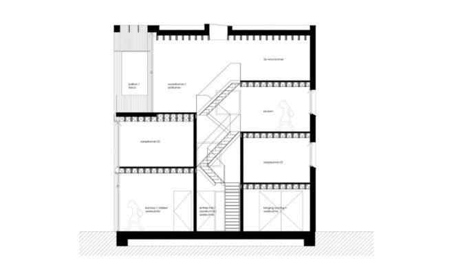 Lofthouse I, Marc Koehler Architects, wooden house, Amsterdam, atrium, staircase, green architecture, wooden facade