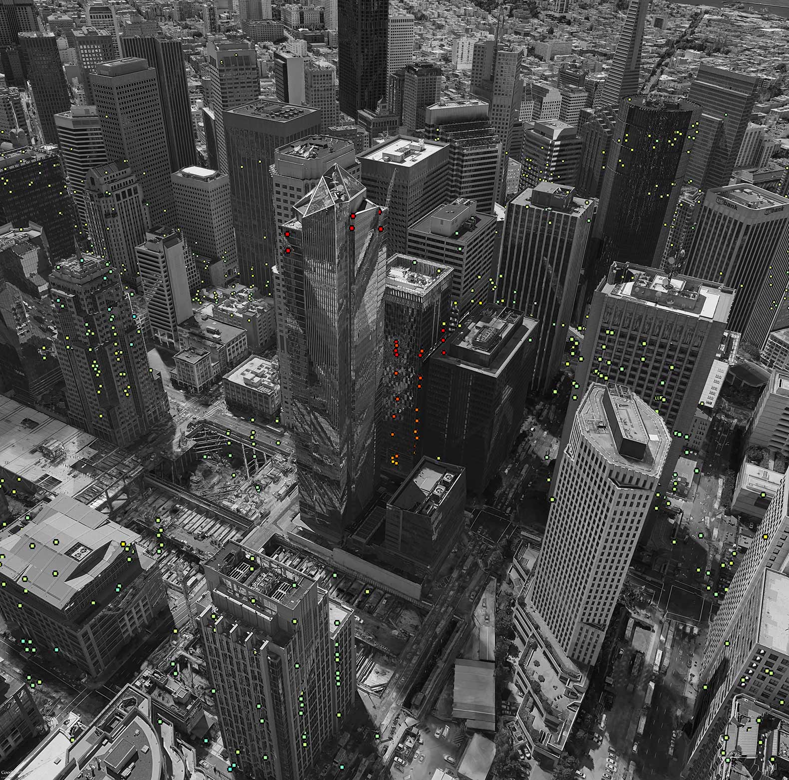 Millennium Tower, San Francisco, tower, skyscraper, satellite, satellites, satellite data, European Space Agency, ESA, leaning tower, sinking tower