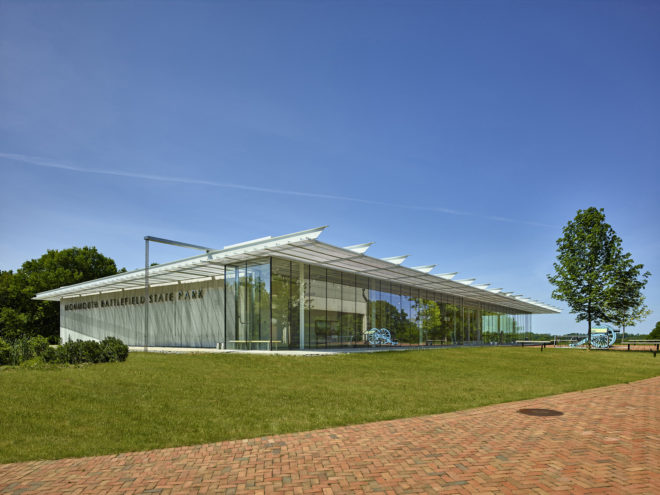 Monmouth Battlefield State Park Visitor Center by ikon.5 architects, Monmouth Battlefield State Park Visitor Center architecture, Monmouth Battlefield State Park Visitor Center in New Jersey, Monmouth Battlefield pavilion, LEED Silver visitor center, LEED Silver pavilion, LEED Silver architecture in New Jersey