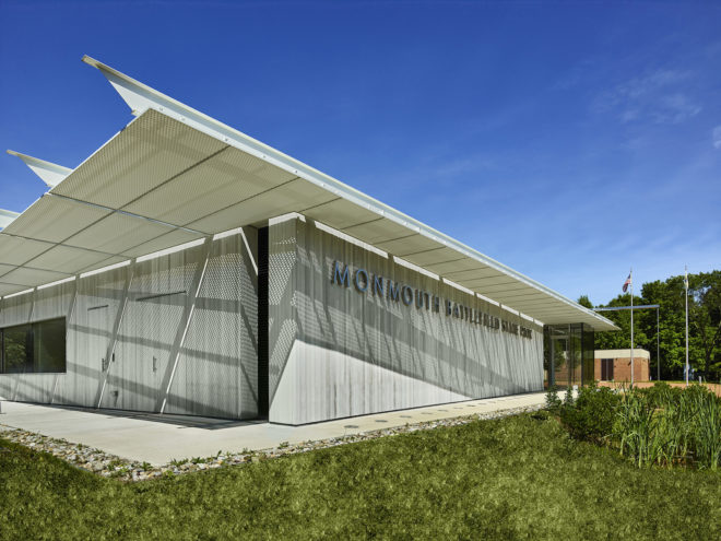 Monmouth Battlefield State Park Visitor Center by ikon.5 architects, Monmouth Battlefield State Park Visitor Center architecture, Monmouth Battlefield State Park Visitor Center in New Jersey, Monmouth Battlefield pavilion, LEED Silver visitor center, LEED Silver pavilion, LEED Silver architecture in New Jersey