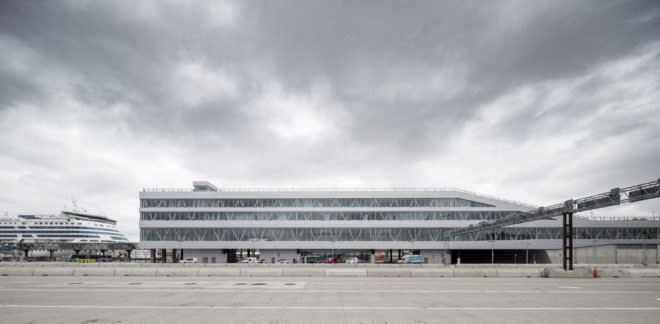 C.F. Møller, ferry terminal, Stockholm, waterfront architecture, urban park, Finland, geothermal energy, solar energy, solar power, self-sufficient building
