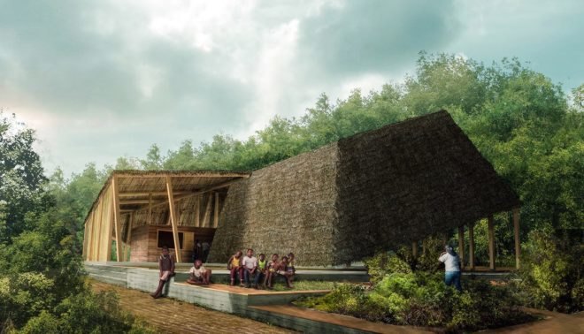 Palenque Cultural Tambillo by Caá Porá, Siete86 and Ingeniera Alternativa, Afroecuadorean cultural center, Afroecuadorean performance center, Afroecuadorean dance and culture, Tambillo cultural center, Tambillo eco-friendly architecture