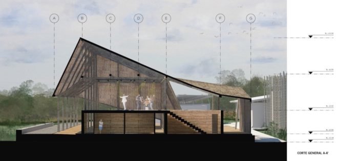 Palenque Cultural Tambillo by Caá Porá, Siete86 and Ingeniera Alternativa, Afroecuadorean cultural center, Afroecuadorean performance center, Afroecuadorean dance and culture, Tambillo cultural center, Tambillo eco-friendly architecture
