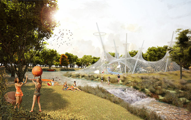 The Picnic Project, green regeneration, Leonidas Papalampropoulos, Georgia Syriopoulou, green neighborhood, Greece, mixed-use development, recreational spaces, communal spaces, water reservoirs, hydrobiotope, greenhouse, swimming pool, public spaces, public parks