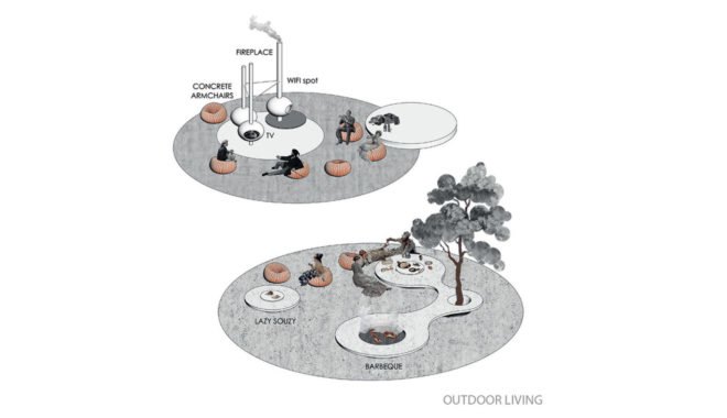 The Picnic Project, green regeneration, Leonidas Papalampropoulos, Georgia Syriopoulou, green neighborhood, Greece, mixed-use development, recreational spaces, communal spaces, water reservoirs, hydrobiotope, greenhouse, swimming pool, public spaces, public parks