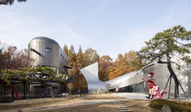 Pino Familia, Pinocchio, museum, Seoul, Moon Hoon, fairytale museum, green architecture, exhibition spaces, auditorium, inner courtyard