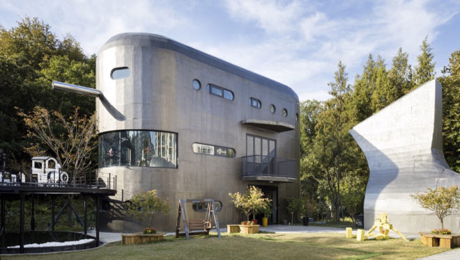 Pino Familia, Pinocchio, museum, Seoul, Moon Hoon, fairytale museum, green architecture, exhibition spaces, auditorium, inner courtyard