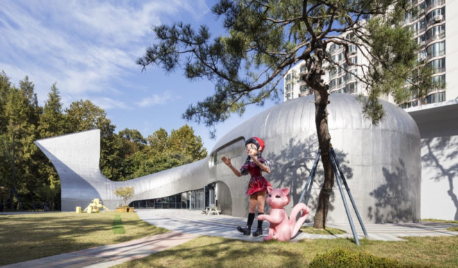 Pino Familia, Pinocchio, museum, Seoul, Moon Hoon, fairytale museum, green architecture, exhibition spaces, auditorium, inner courtyard